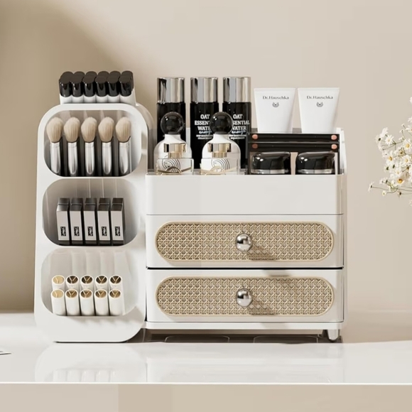 booklov Other - NWT Makeup Organizer With Drawers Cosmetic Display Storage In Off-White